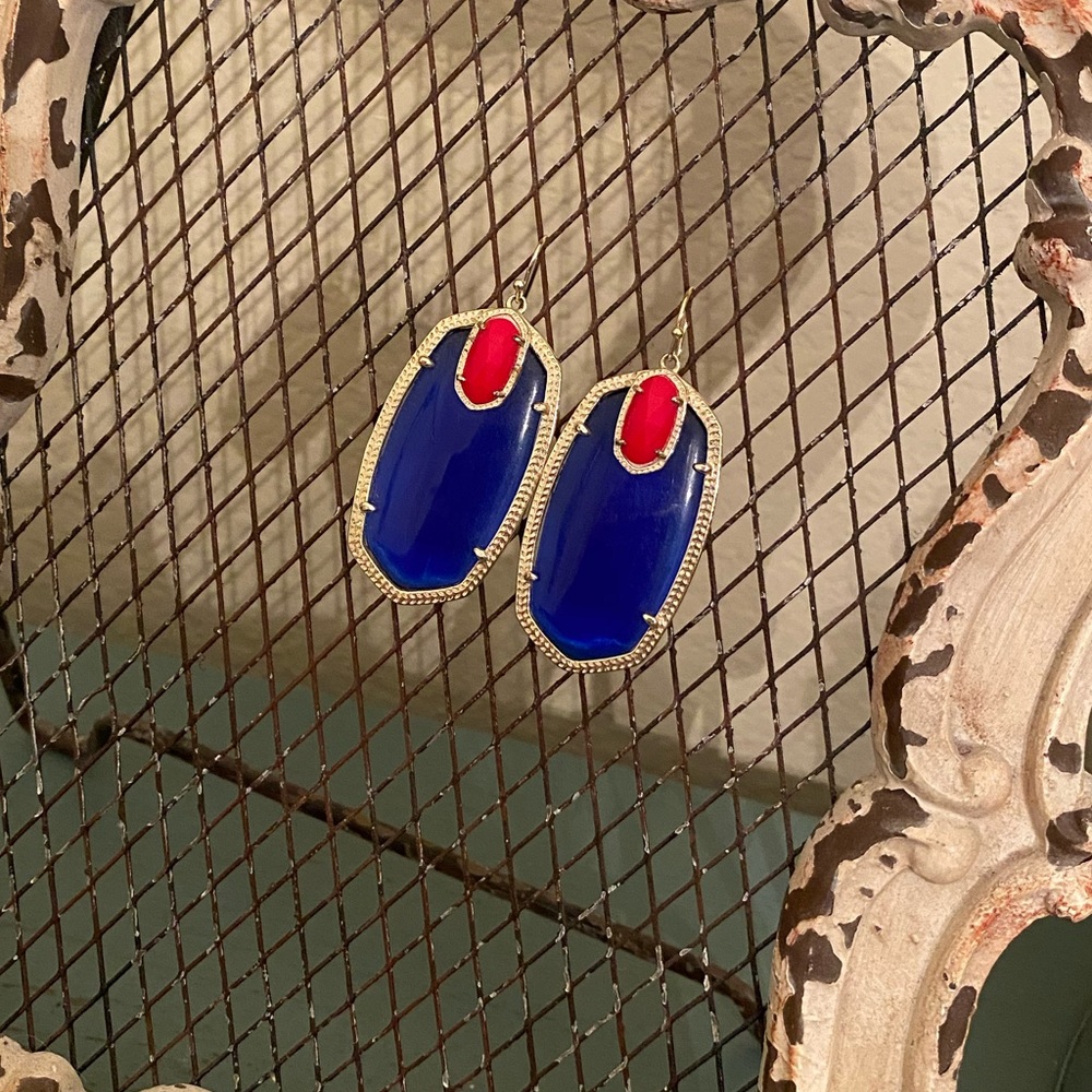 Blue & Red Kendra Scott earrings